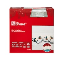 For Living Outdoor C7 Christmas Lights, 25 Incandescent Lights, Clear Front_Elevated