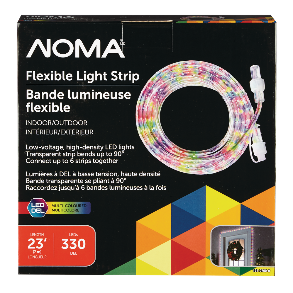 NOMA Christmas Lights Rope Lights, 330 LED Lights, Multicolour, 23ft