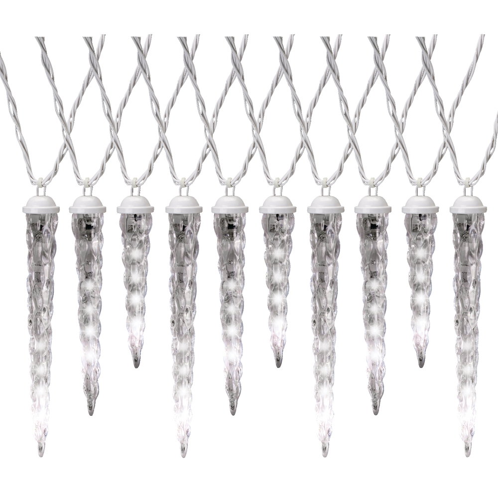 NOMA Shooting Star 10 Icicle Christmas Lights, 61 LED Lights, Pure