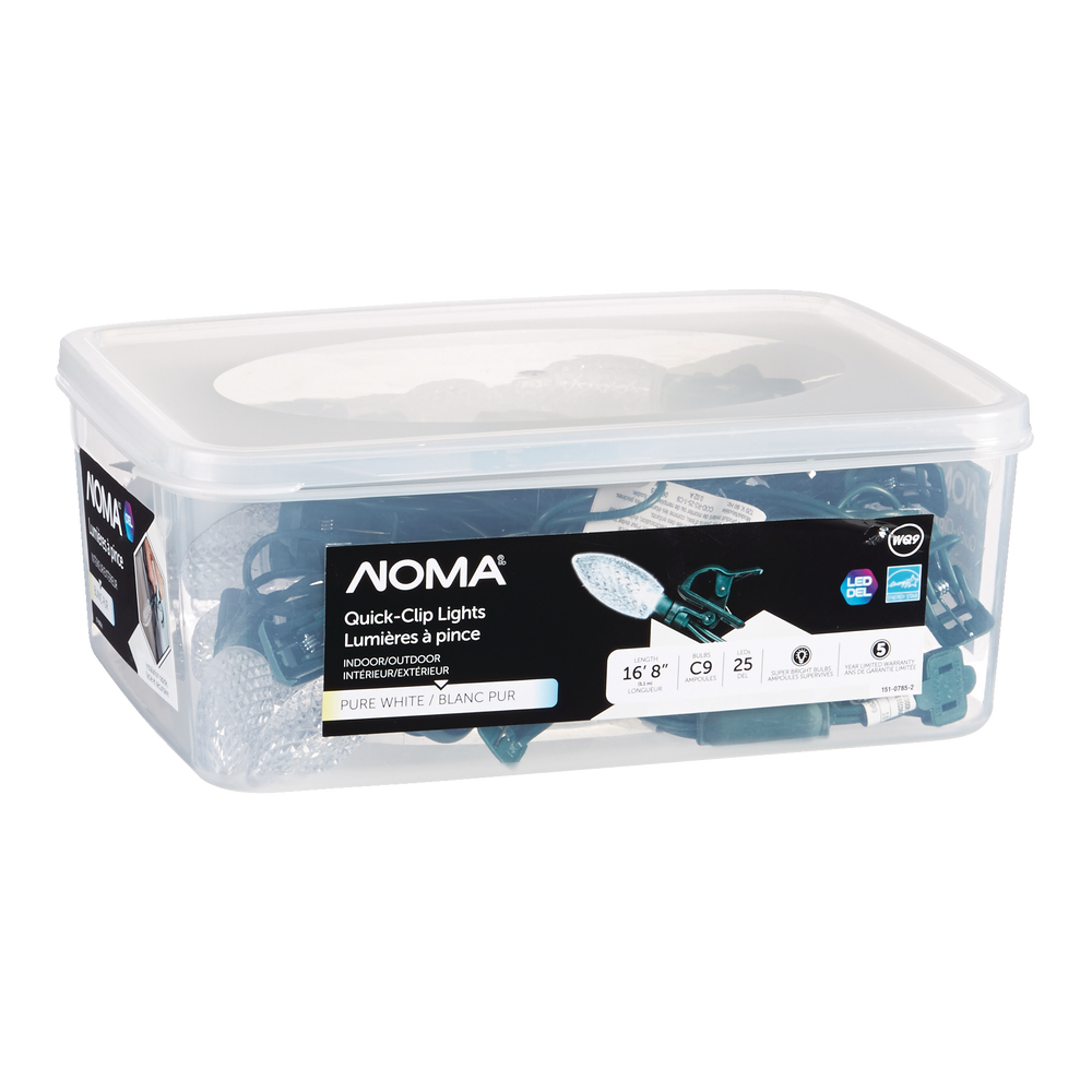 NOMA QuickClip C9 Christmas Lights LED String Lights, Pure White, 25pk Canadian Tire