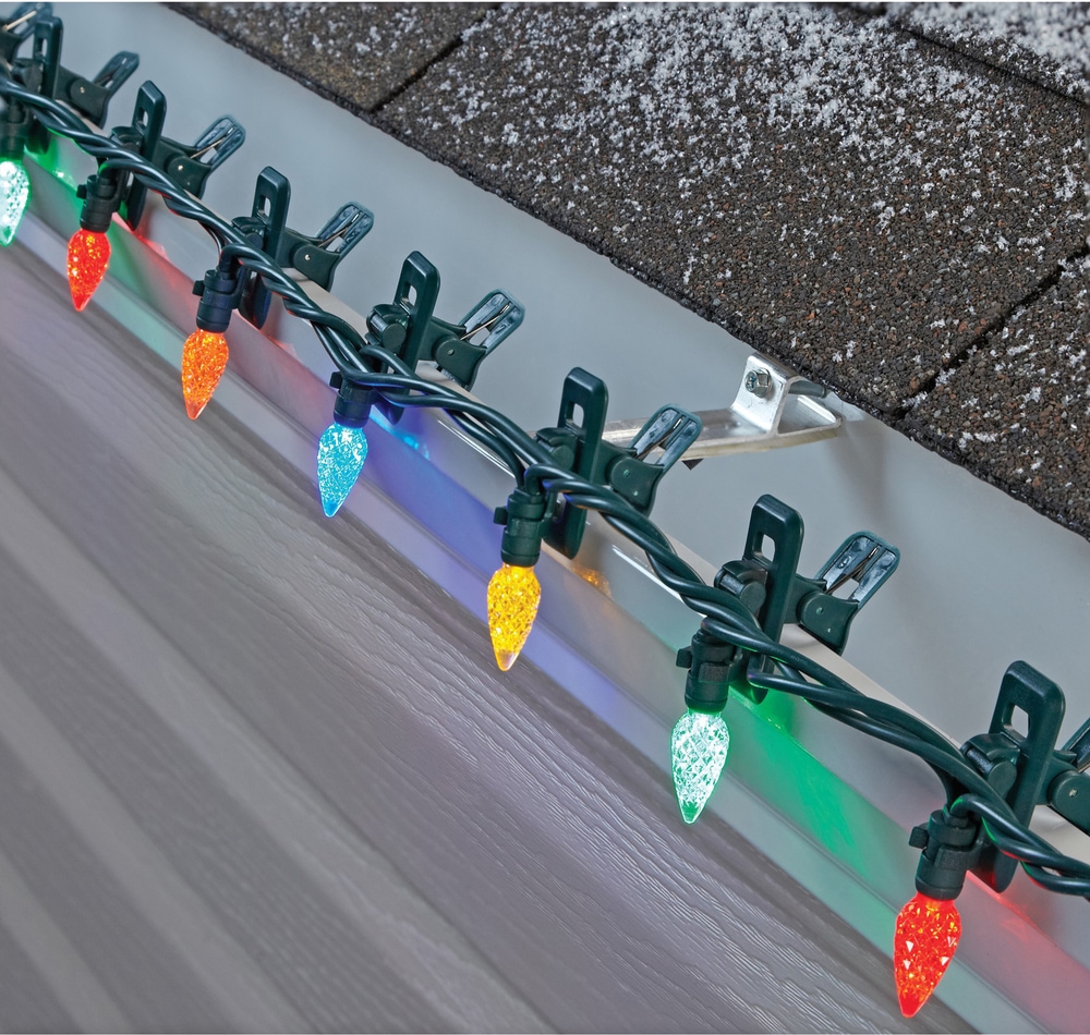 NOMA 50 Outdoor Super Bright C6 LED Quick Clip Christmas Lights, Pure