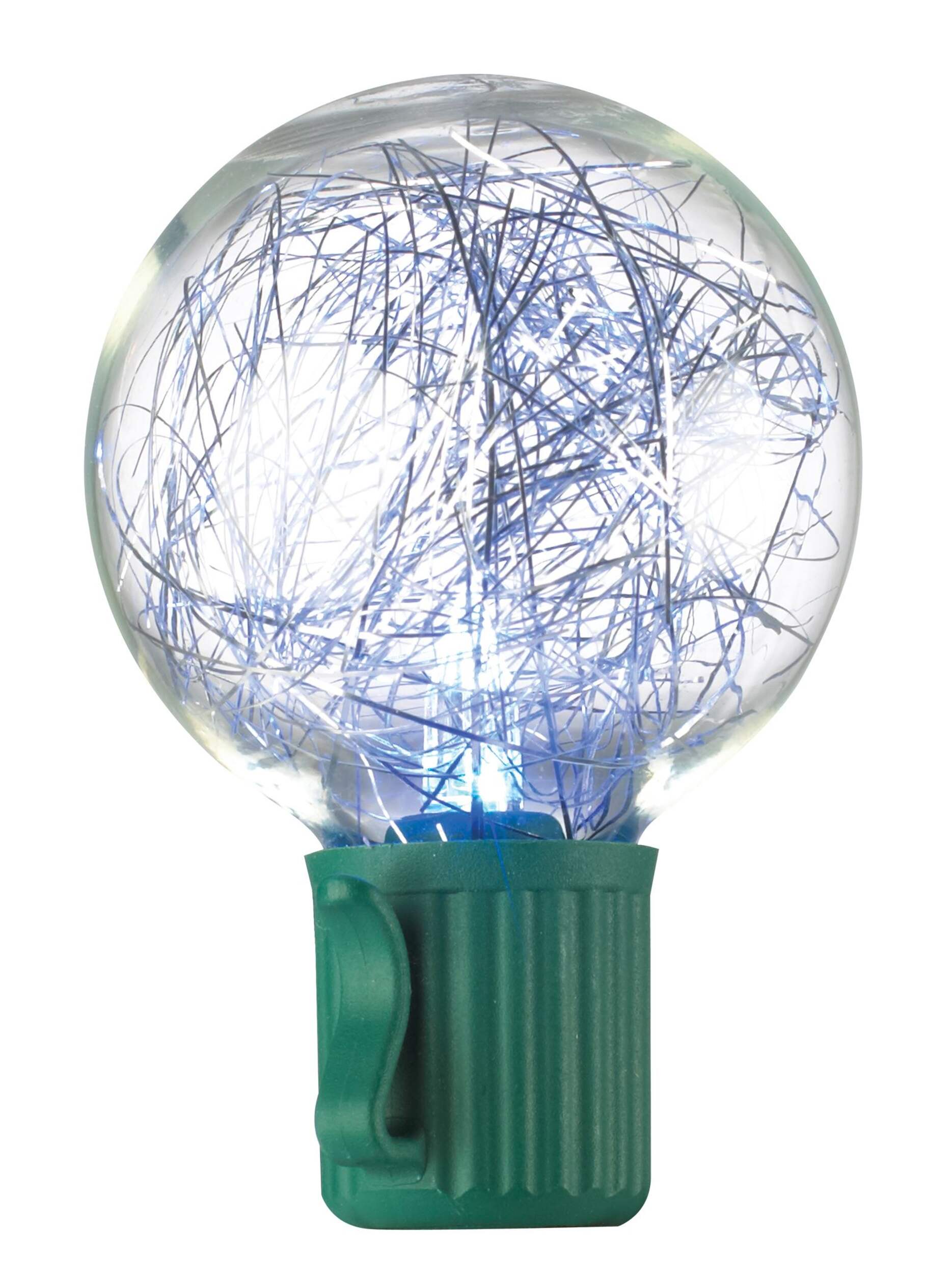 NOMA 10 Indoor LED G40 Globe Tinsel Christmas Lights, Silver Canadian