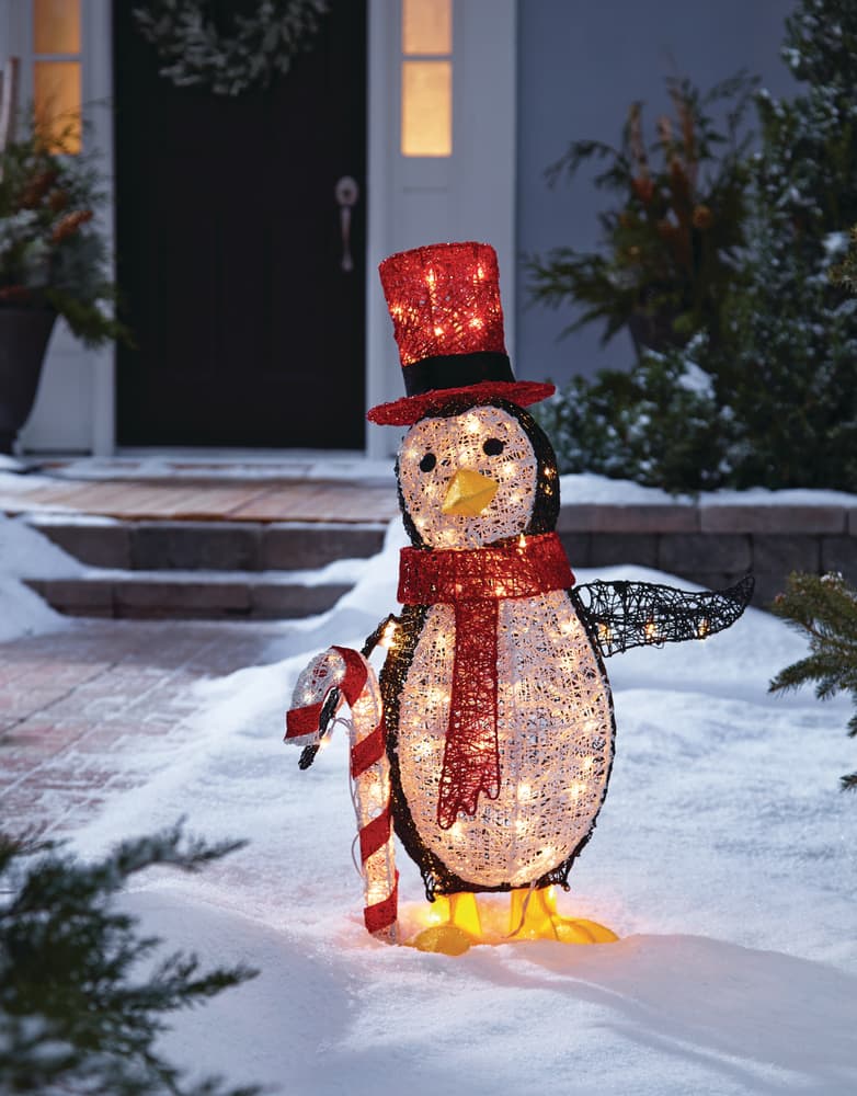 CANVAS Pre-lit Whimsical Penguin Christmas Decorations, 100 ...