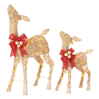 CANVAS Incandescent Wireform Golden Charm Deer Christmas Décor, 2-pk Front_Angled_Left