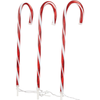 For Living 3 Incandescent Candy Cane Christmas Stakes