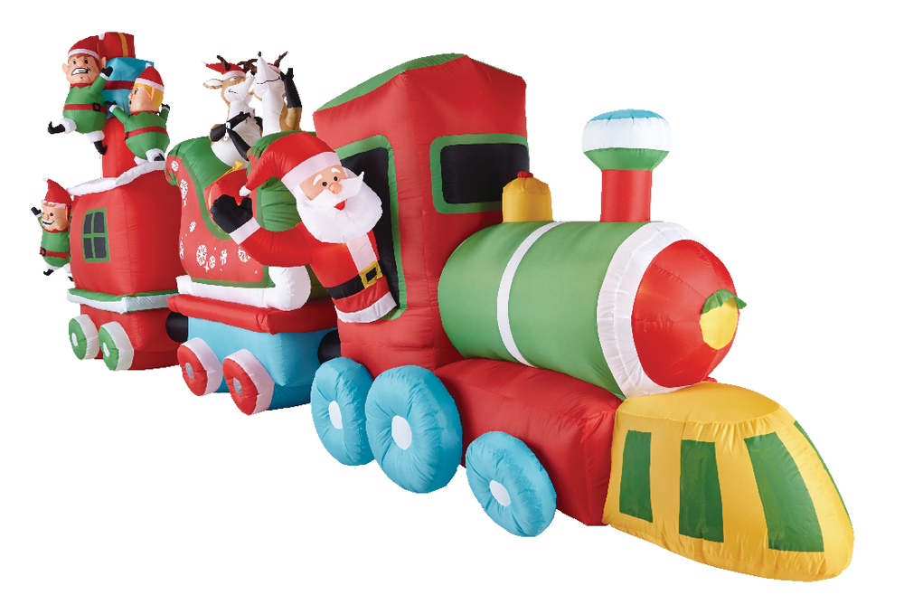 Airblown® Colossal Inflatable Christmas Train Christmas Decoration, 16 ...