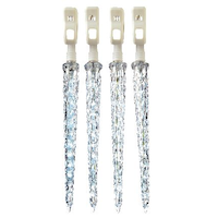 NOMA Quick-Clip 10 Icicle Christmas Lights, Pure White Front_Flat