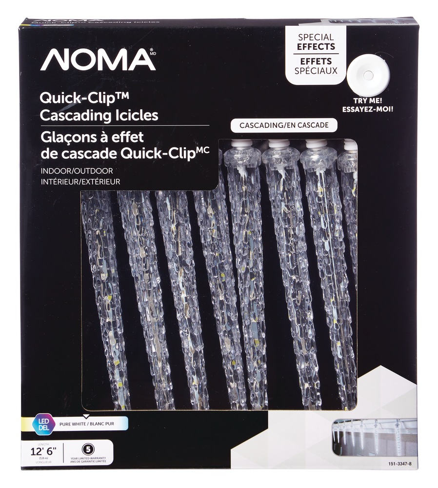 NOMA QuickClip Christmas Lights Icicle Lights, Pure White, 10pk Canadian Tire