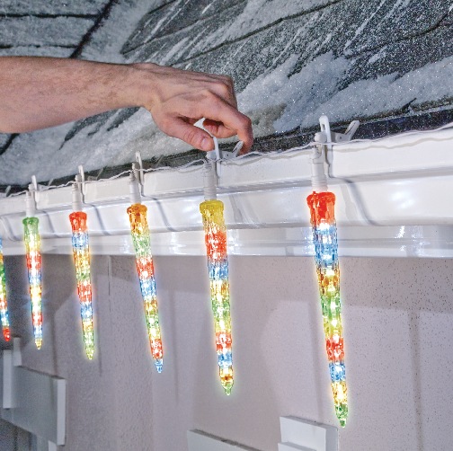 NOMA QuickClip Christmas Lights Icicle Lights, Multicolour, 10pk Canadian Tire