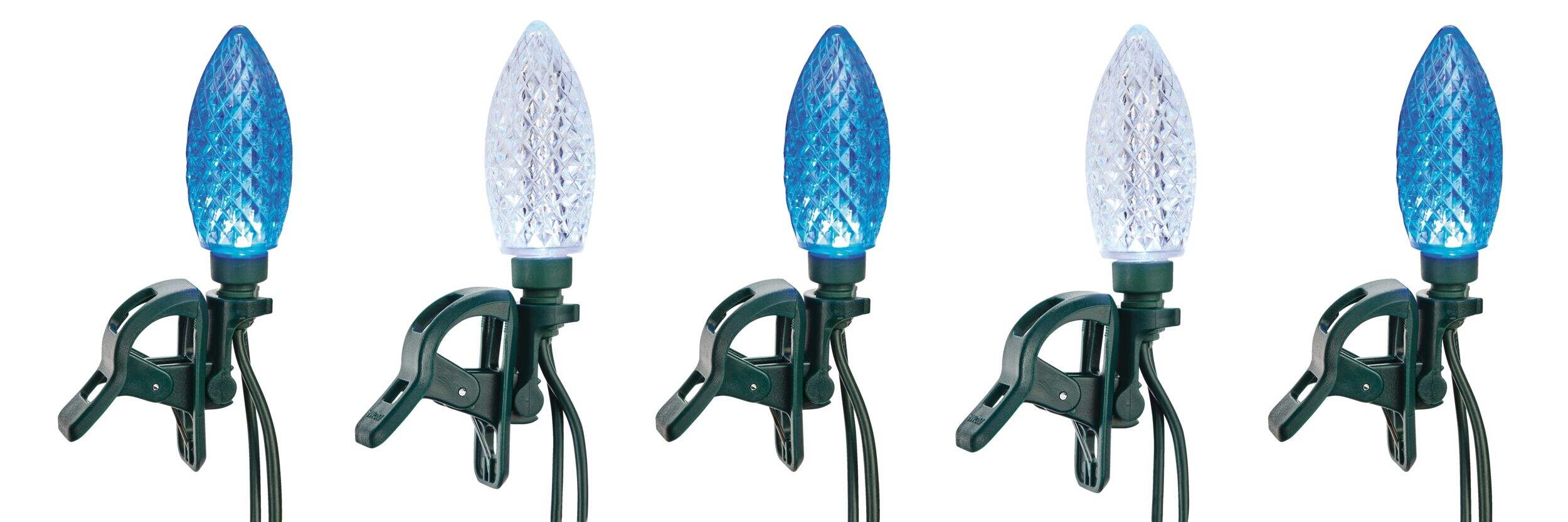 Lumières à DEL C9 à fixation rapide NOMA, bleu et blanc pur, paq. 24 CloseUp