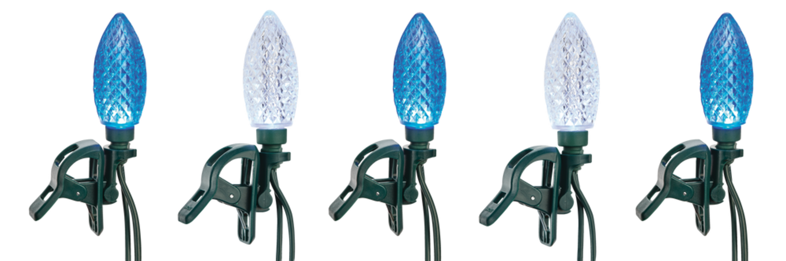 NOMA Quick-Clip 24 C9 LED Lights, Blue/Pure White Front_Flat