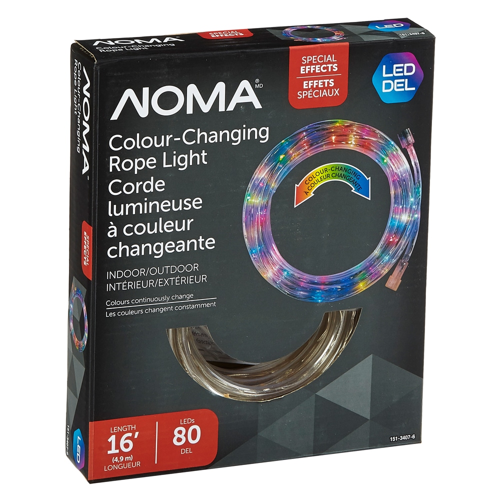 NOMA Mini LED Christmas Rope Christmas Lights, 16ft, ColourChanging