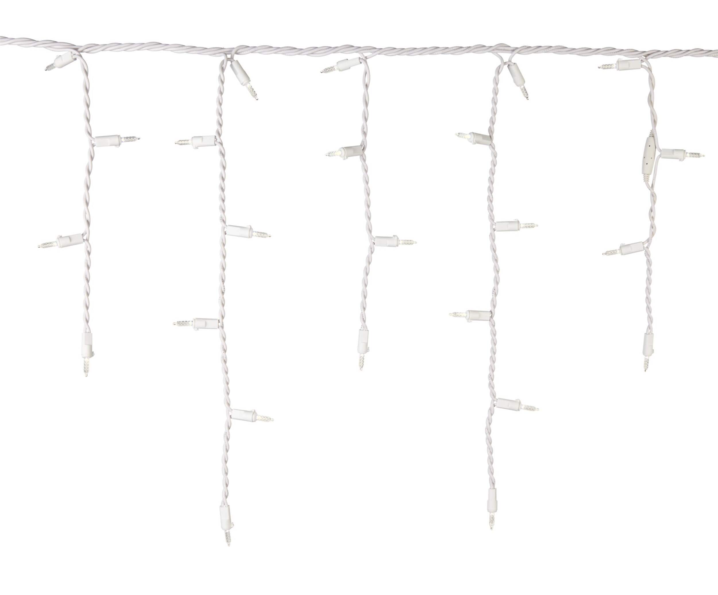 NOMA Icicle Indoor/Outdoor LED Christmas Lights, 70 LED Lights, Warm White, 7-ft CloseUp