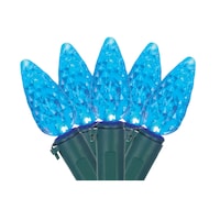 NOMA Outdoor C6 LED 70 Christmas Lights, 23-ft 8", Blue CloseUp