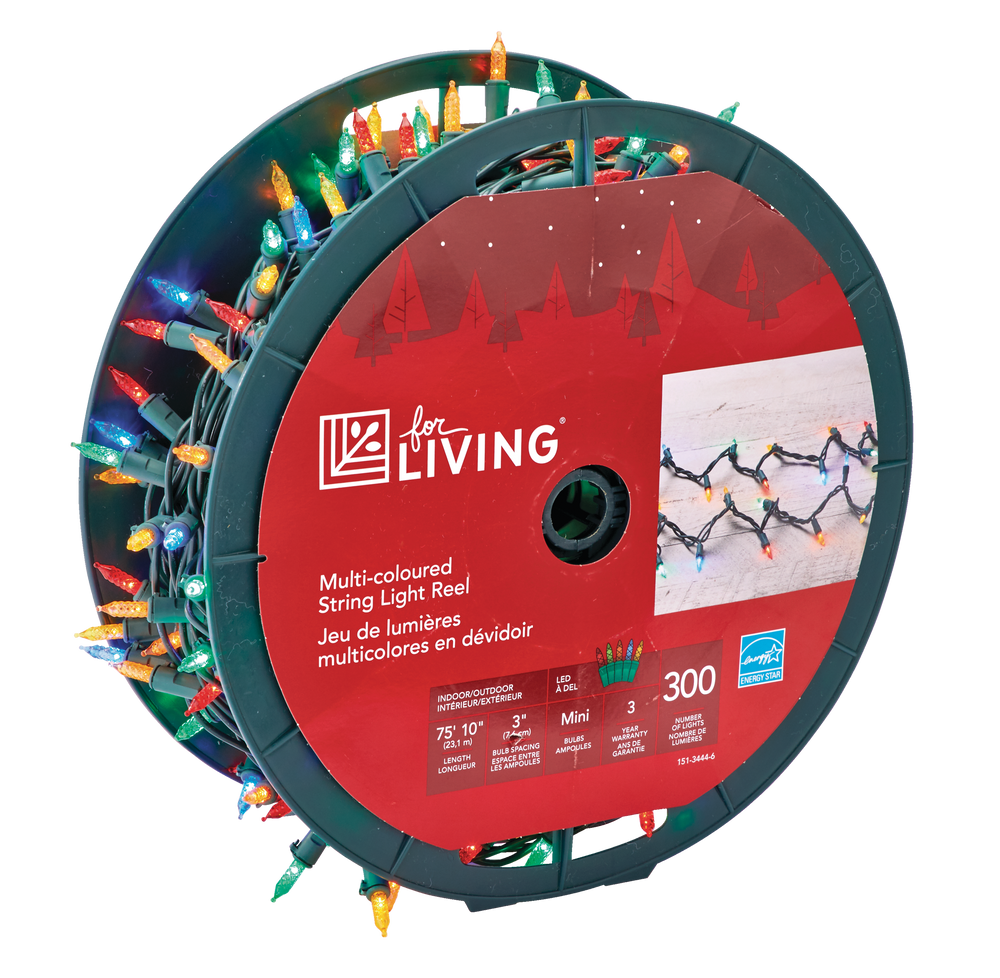 For Living Outdoor Christmas Lights, 300 Mini LED Lights, Multicolour Canadian Tire