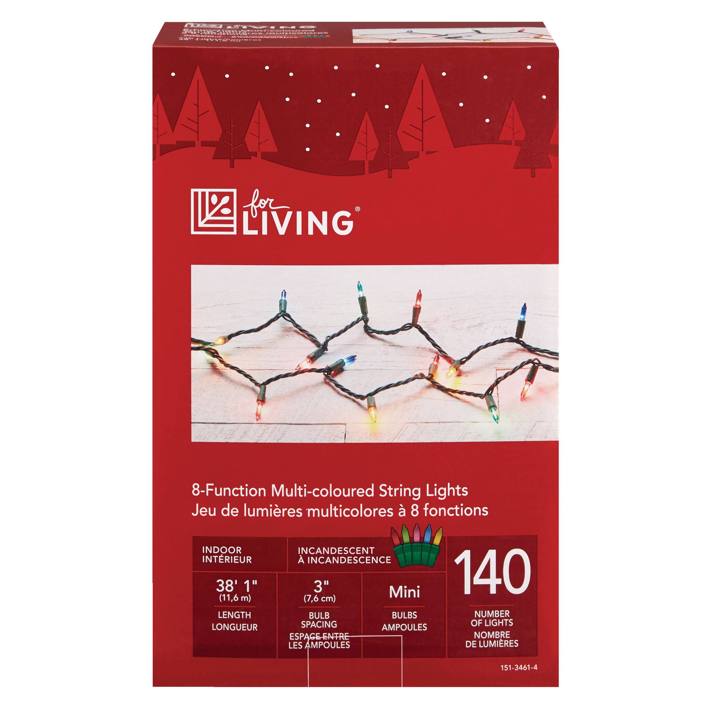 For Living Indoor Christmas Lights Lightshow 140 Incandescent Lights Assorted Colours Canadian Tire