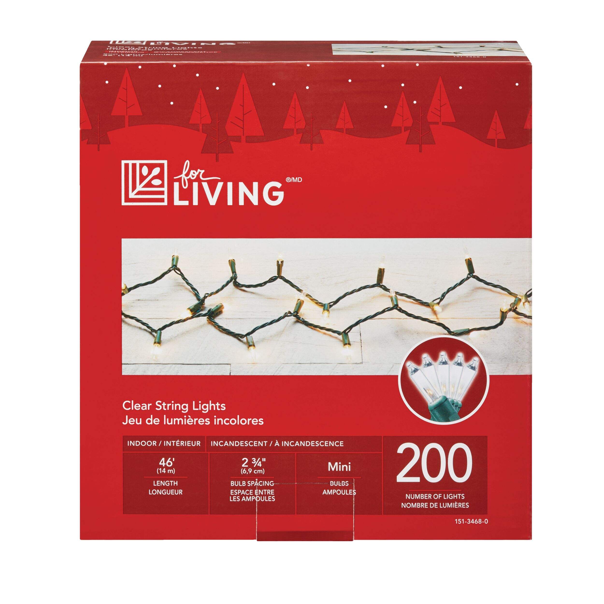 For Living Indoor 200 Mini Incandescent Lights, Clear Canadian Tire