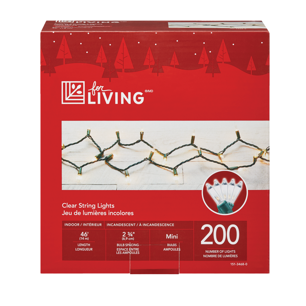 for living clear string lights