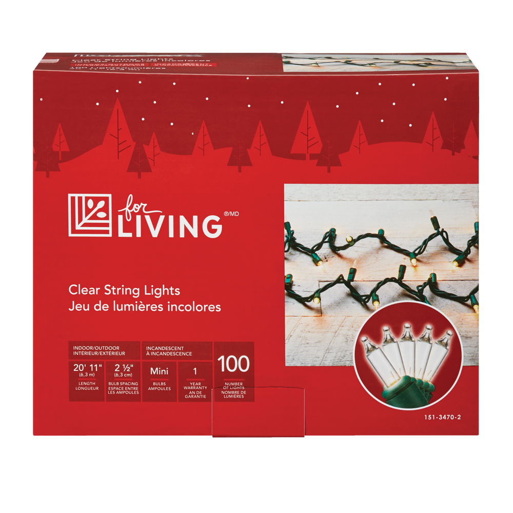 for living clear string lights