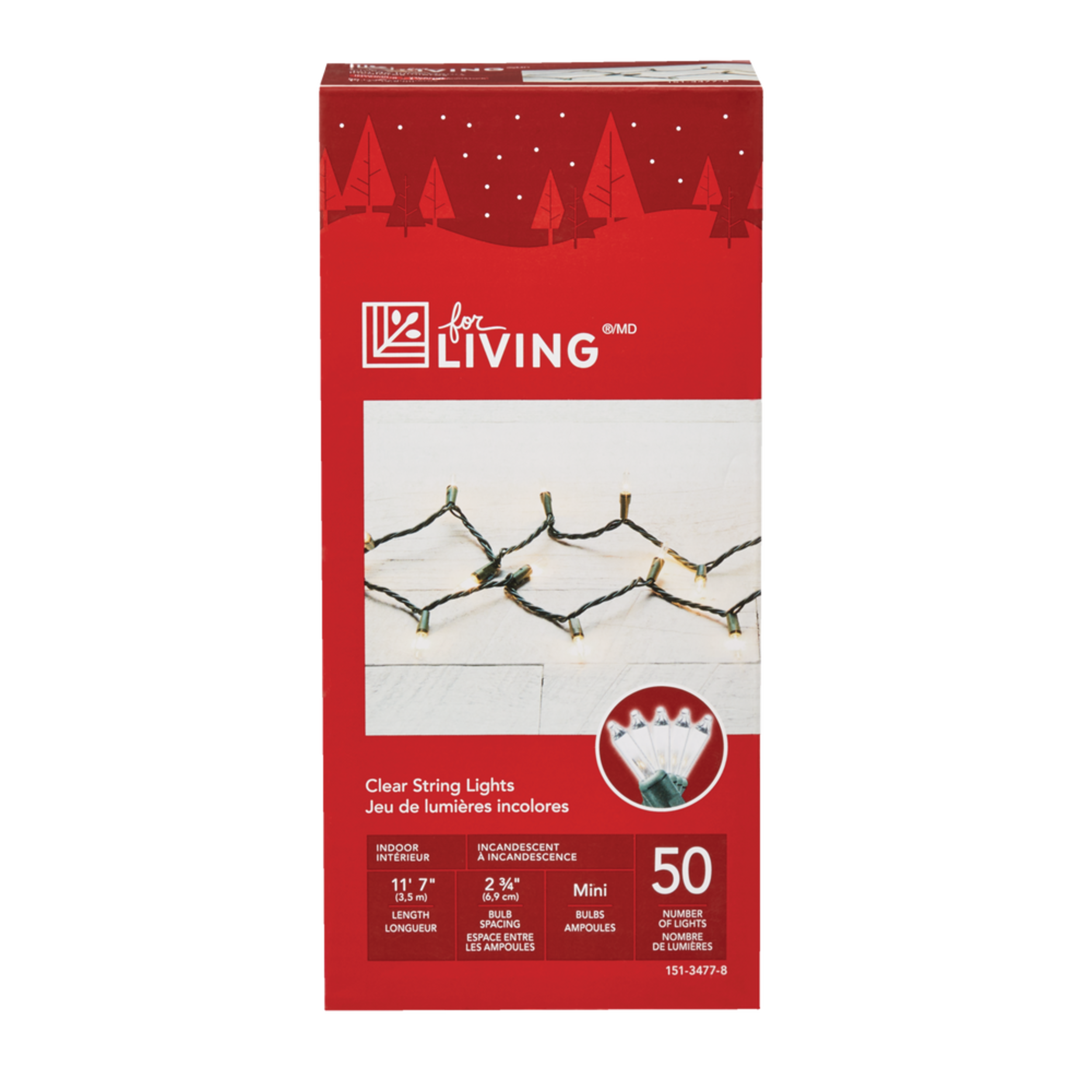 For Living Indoor 50 Mini Incandescent Lights, Clear Canadian Tire