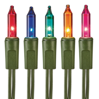 For Living Indoor 200 Mini Incandescent Christmas Lights, 46-ft, Multicolour CloseUp