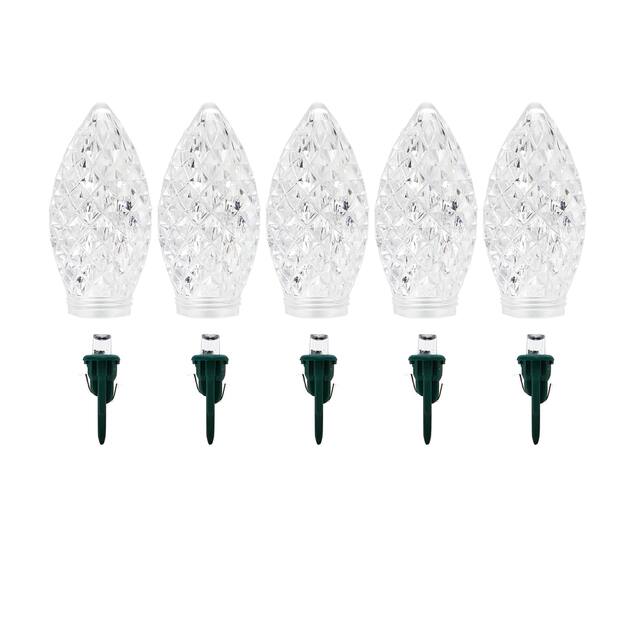 NOMA C9 Christmas Lights Replacement Bulbs, 5 LED Lights, Warm White