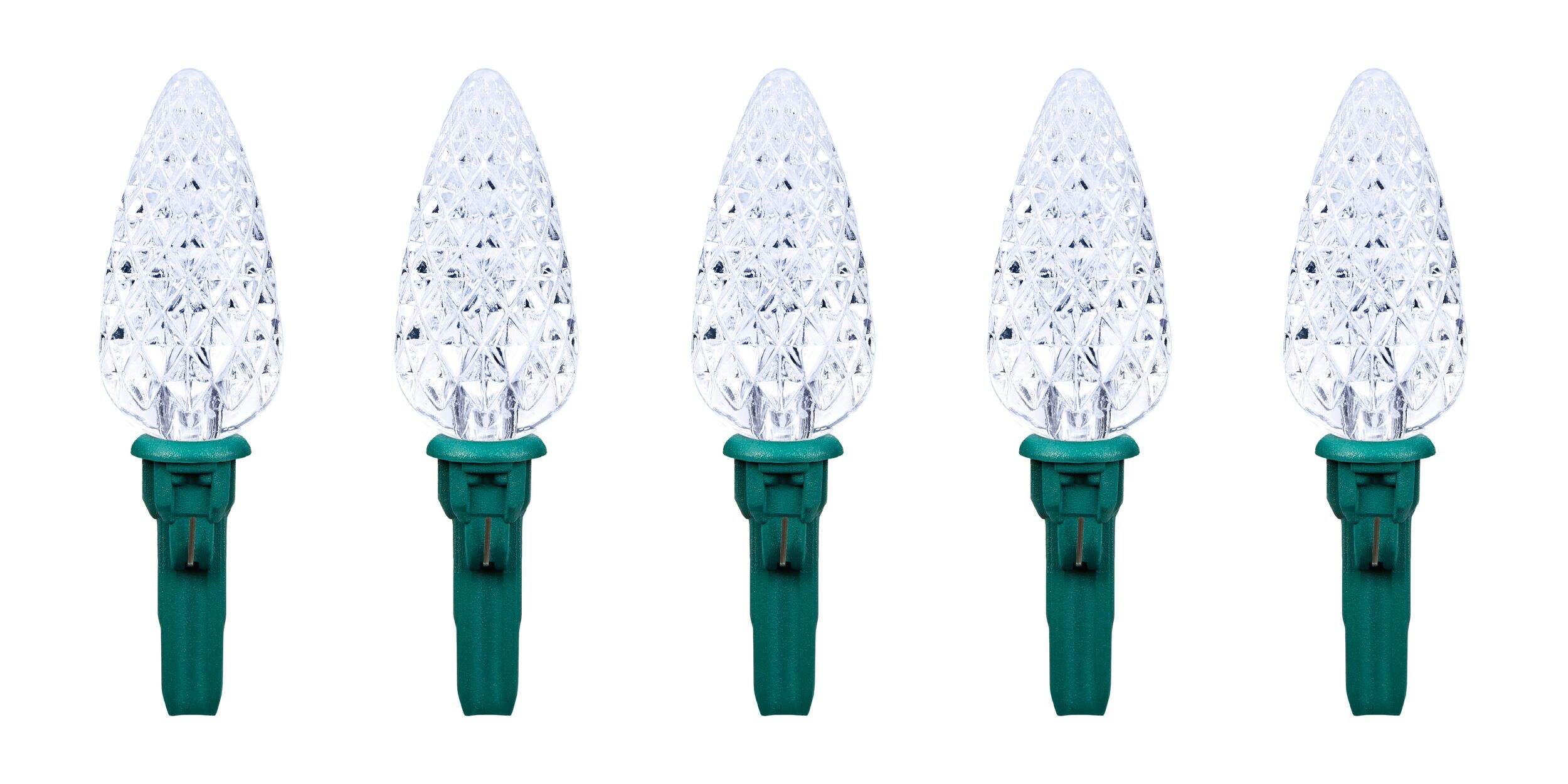 NOMA C6 LED Christmas Replacement Bulbs, Pure White Front_Flat