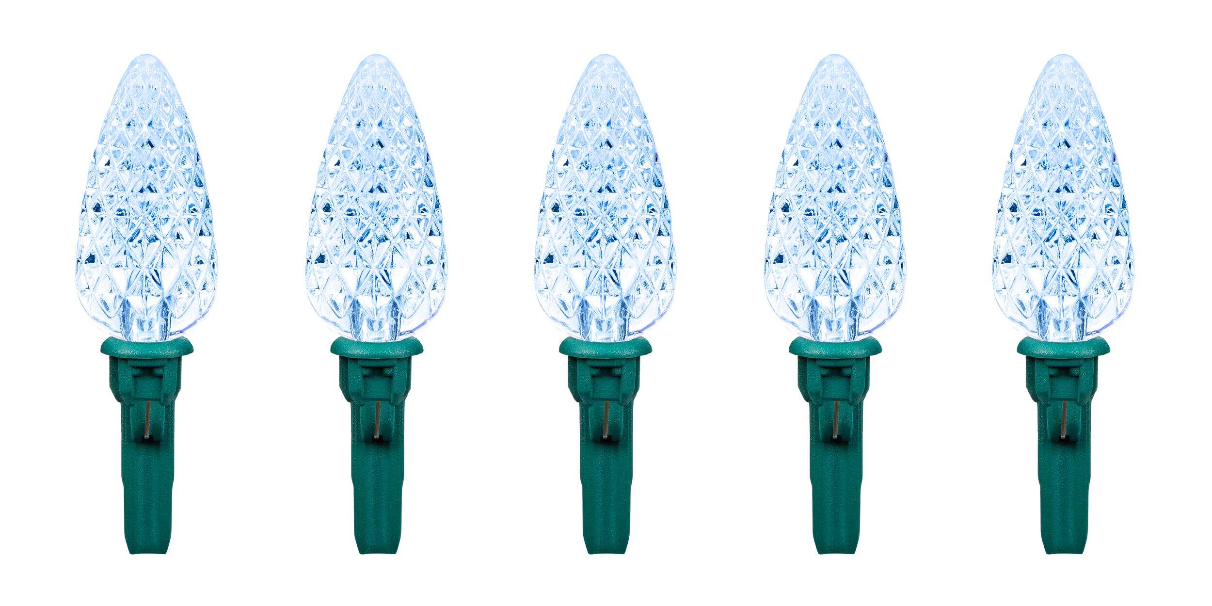 NOMA C6 LED Christmas Replacement Bulbs, Cool White Front_Flat