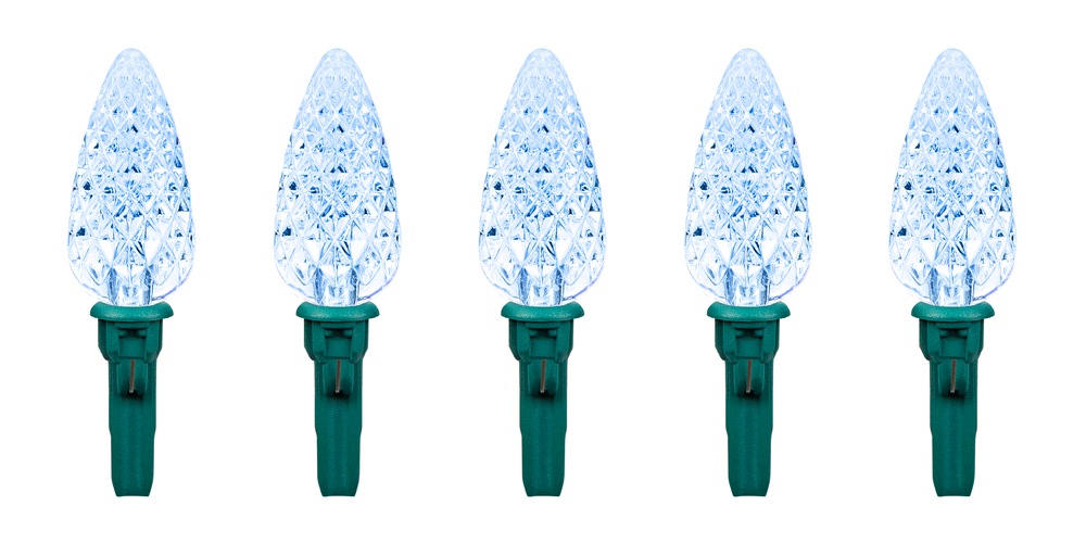 NOMA C6 Christmas Lights Replacement Bulbs, 5 LED Lights, Cool White