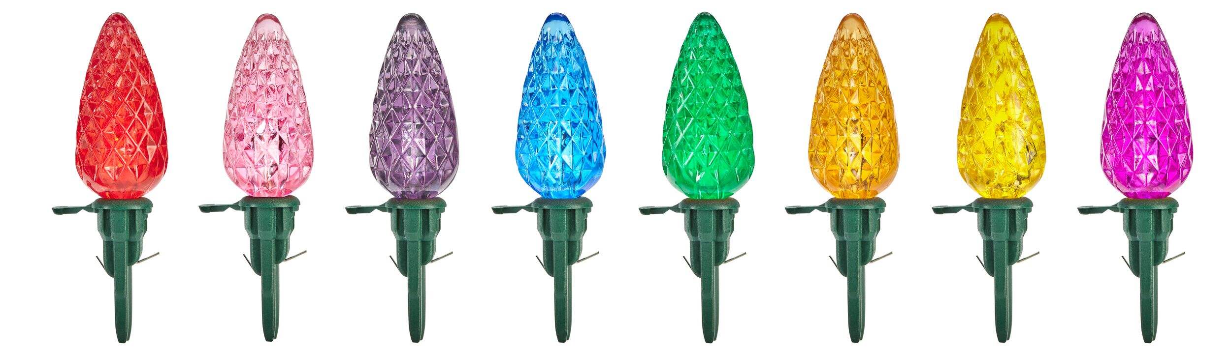 NOMA C6 LED Christmas Replacement Bulbs, Multicoloured Front_Flat