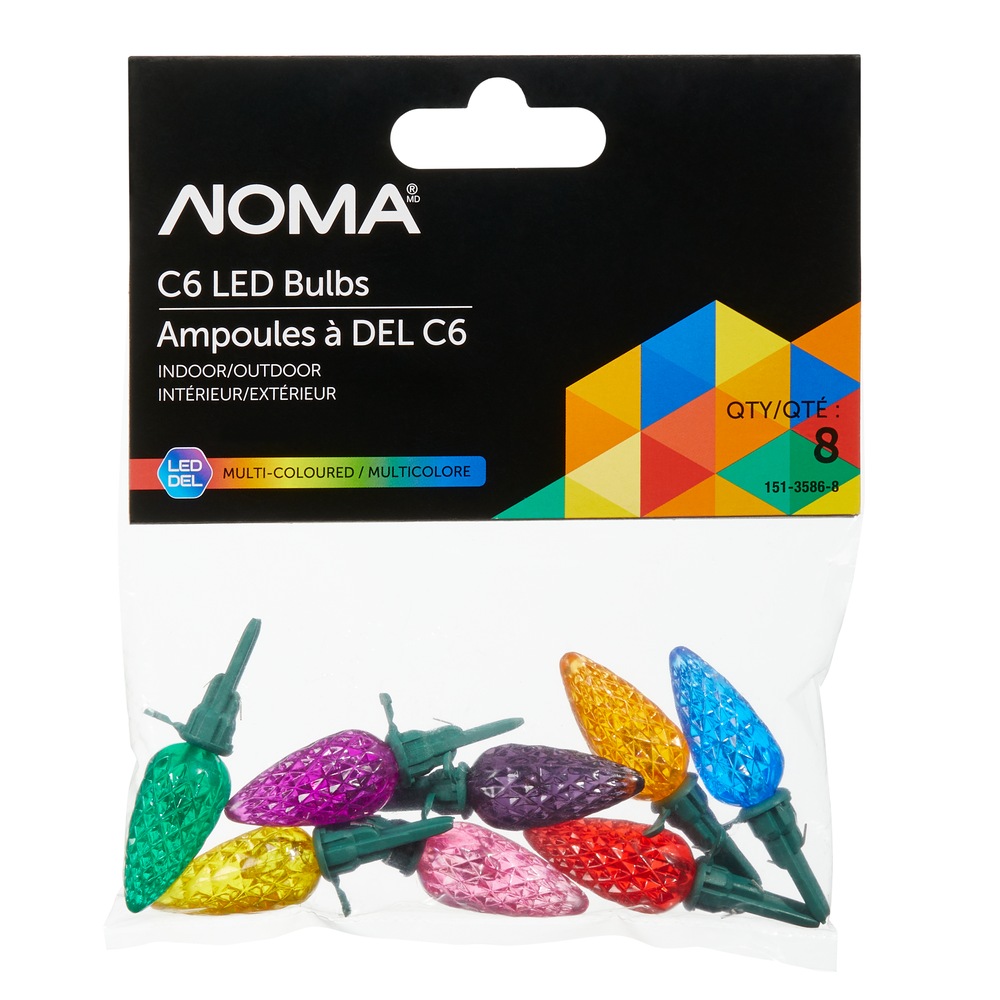 NOMA C6 Christmas Lights Replacement Bulbs, 5 LED Lights, Multicolour