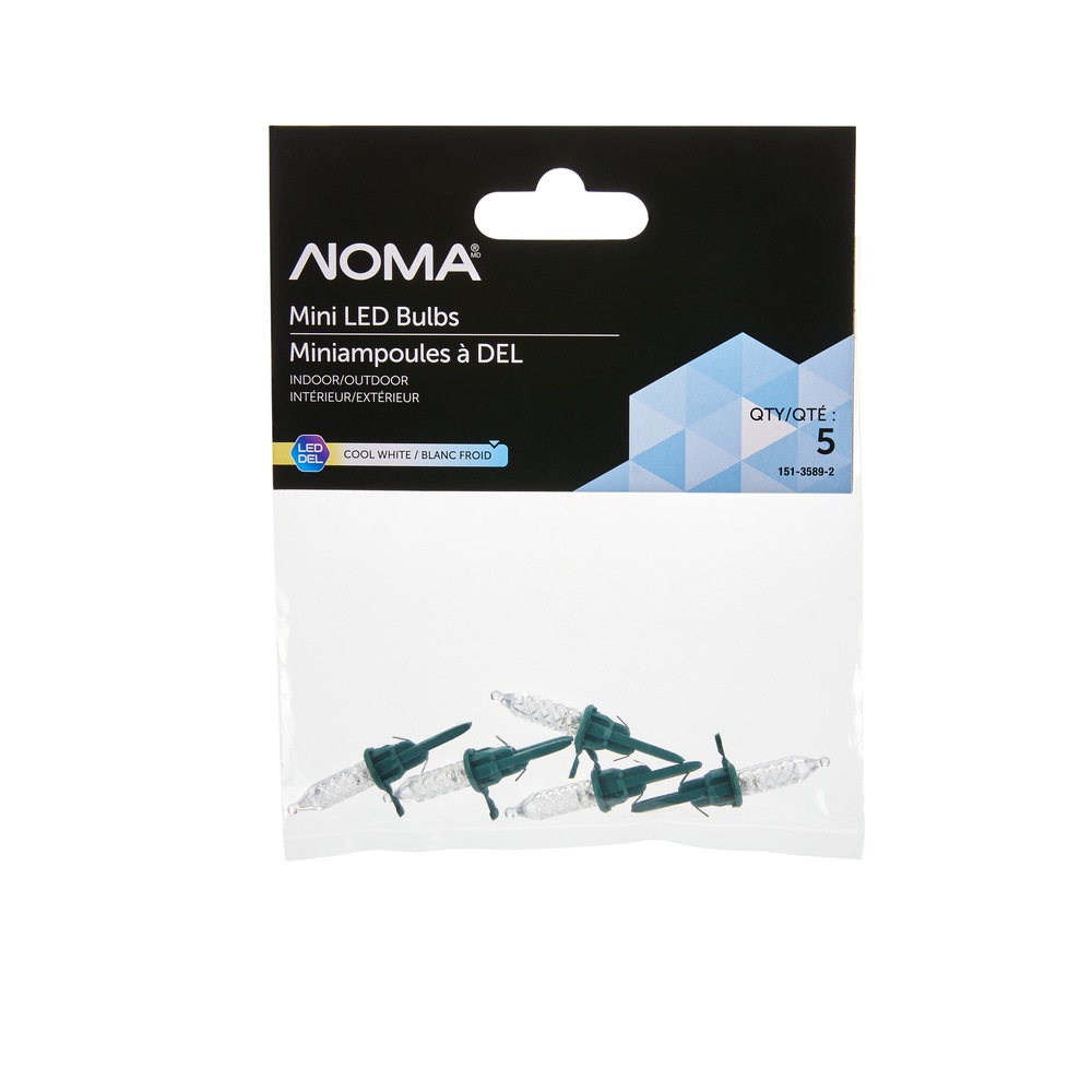 NOMA Mini Christmas Lights Replacement Bulbs, 5 LED Lights, Cool White