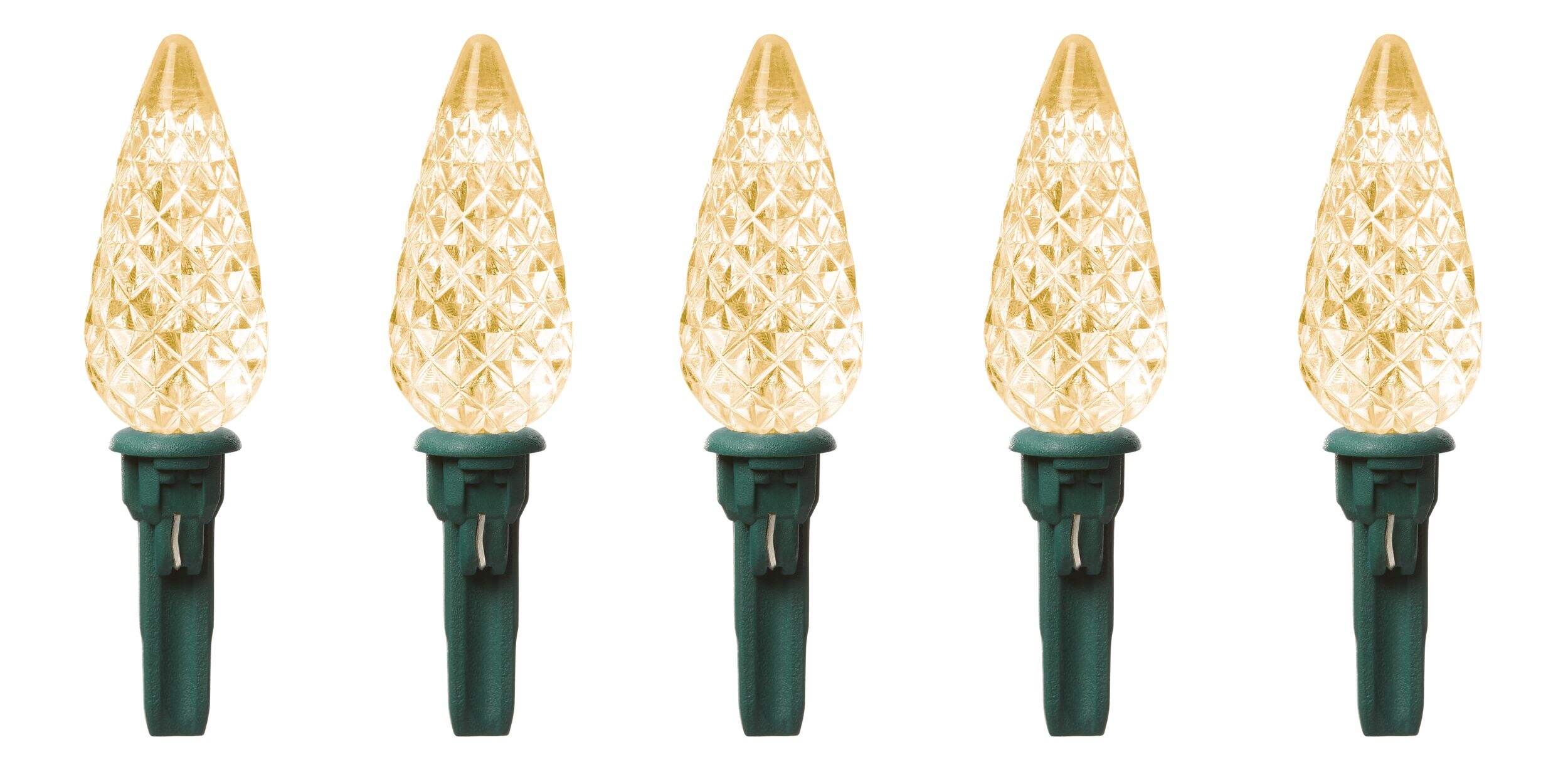 For Living C6 LED Christmas Replacement Bulbs, Warm White Front_Flat
