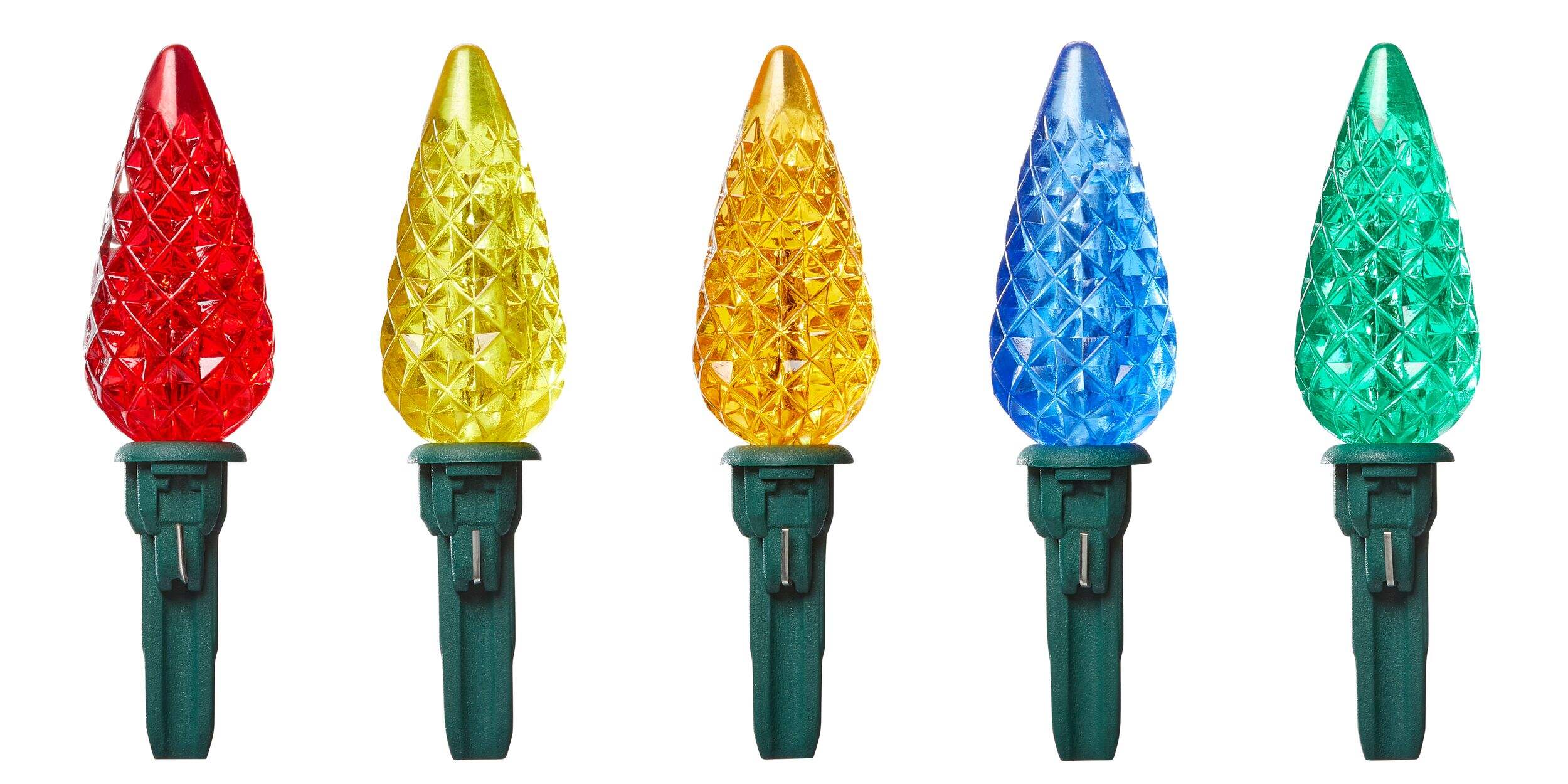 For Living C6 LED Christmas Replacement Bulbs, Multicoloured Front_Flat