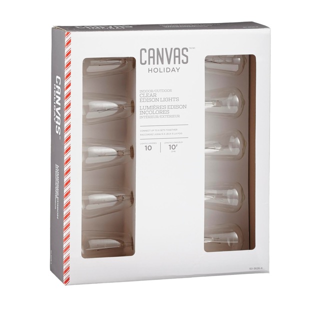 CANVAS Antique Edison 10 Indoor/Outdoor Incandescent Christmas Lights