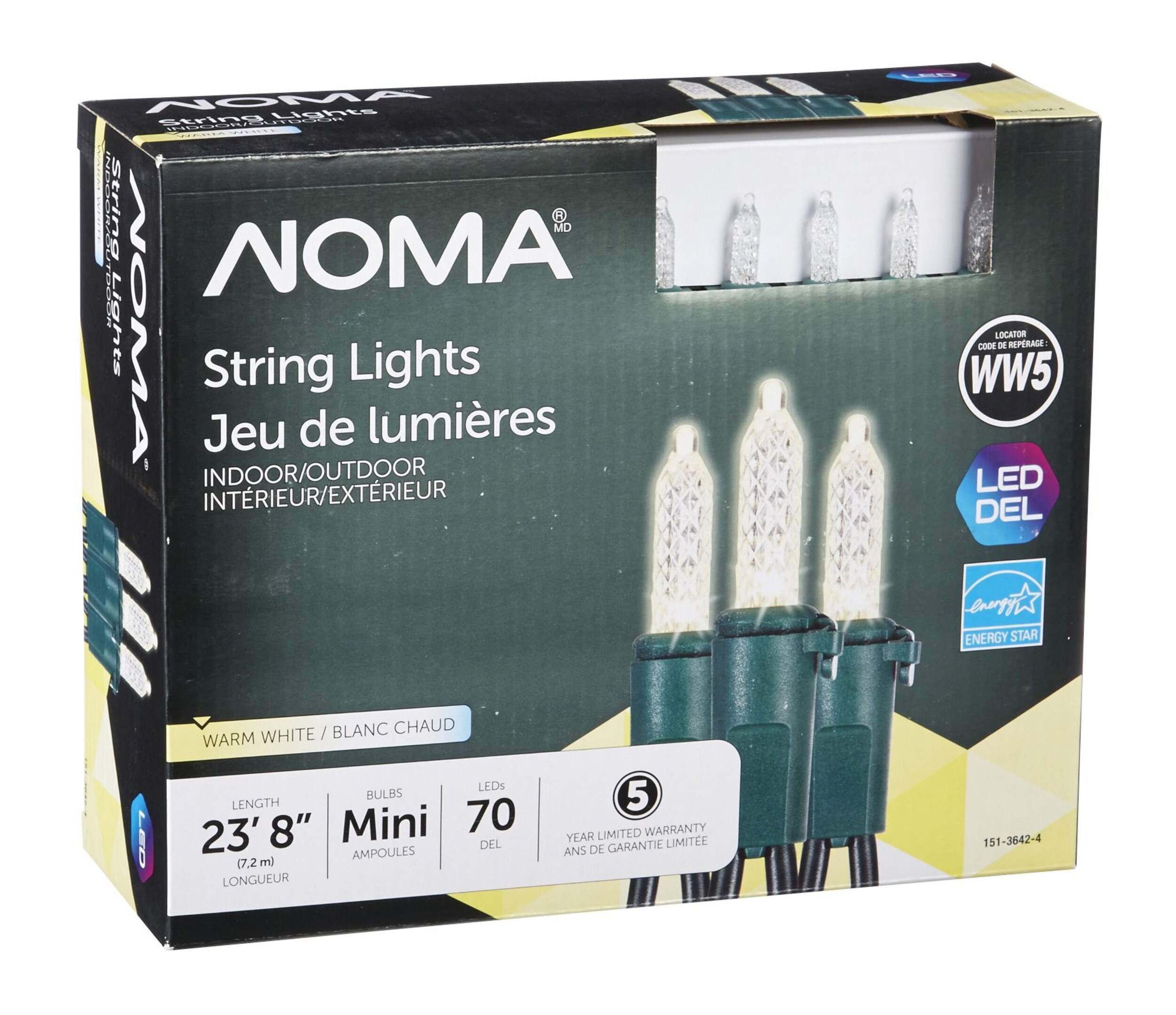 NOMA 70 Outdoor / Indoor Miniture LED Christmas Lights, Warm White Canadian Tire