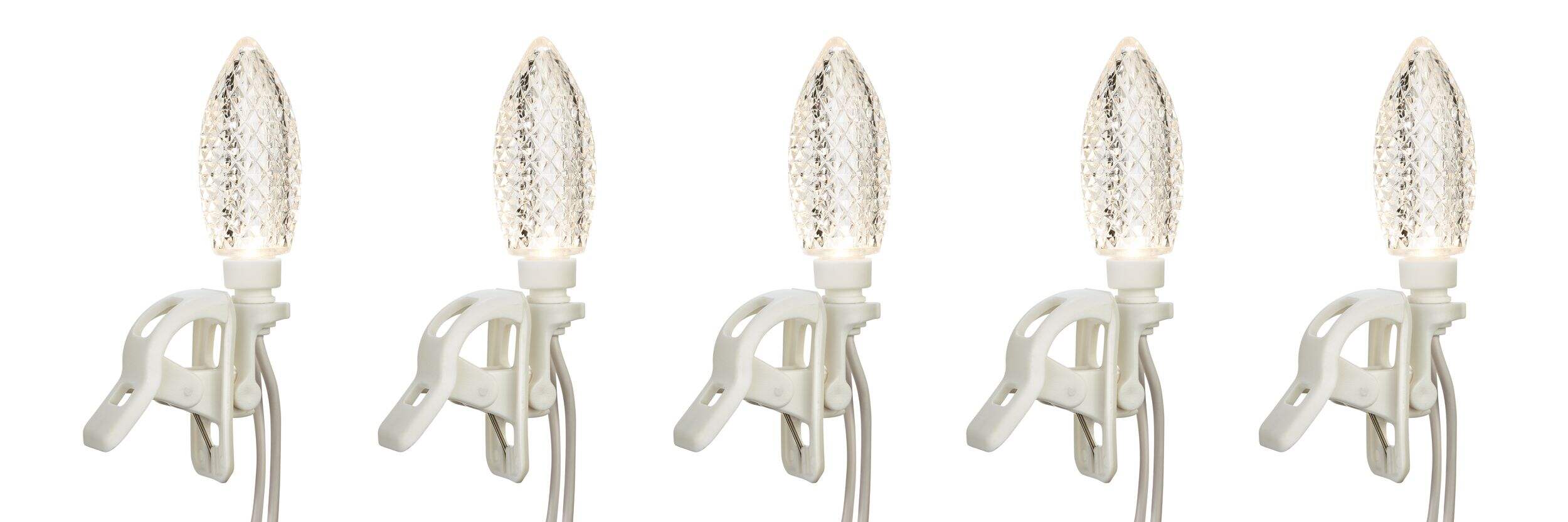 NOMA Quick-Clip 25 C9 LED Christmas Lights, Warm White CloseUp