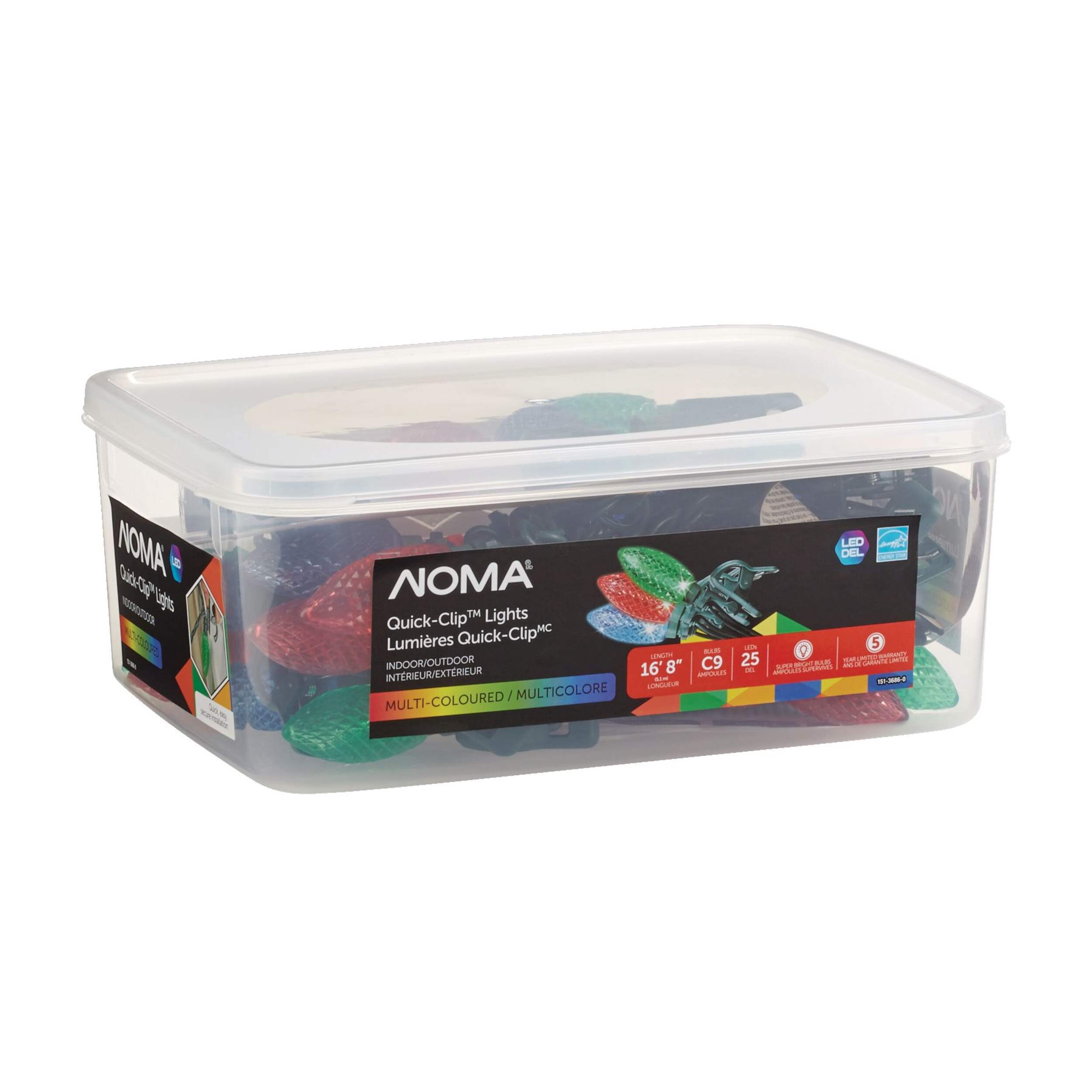 NOMA Quick-Clip 24 C9 LED Lights, Red/Green/Blue Front_Angled_Right