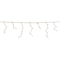 For Living Incandescent 300 Clear Icicle Christmas Lights, White Wire CloseUp