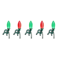 Lumières à DEL C9 à fixation rapide NOMA, vert/ rouge, paq. 24 CloseUp