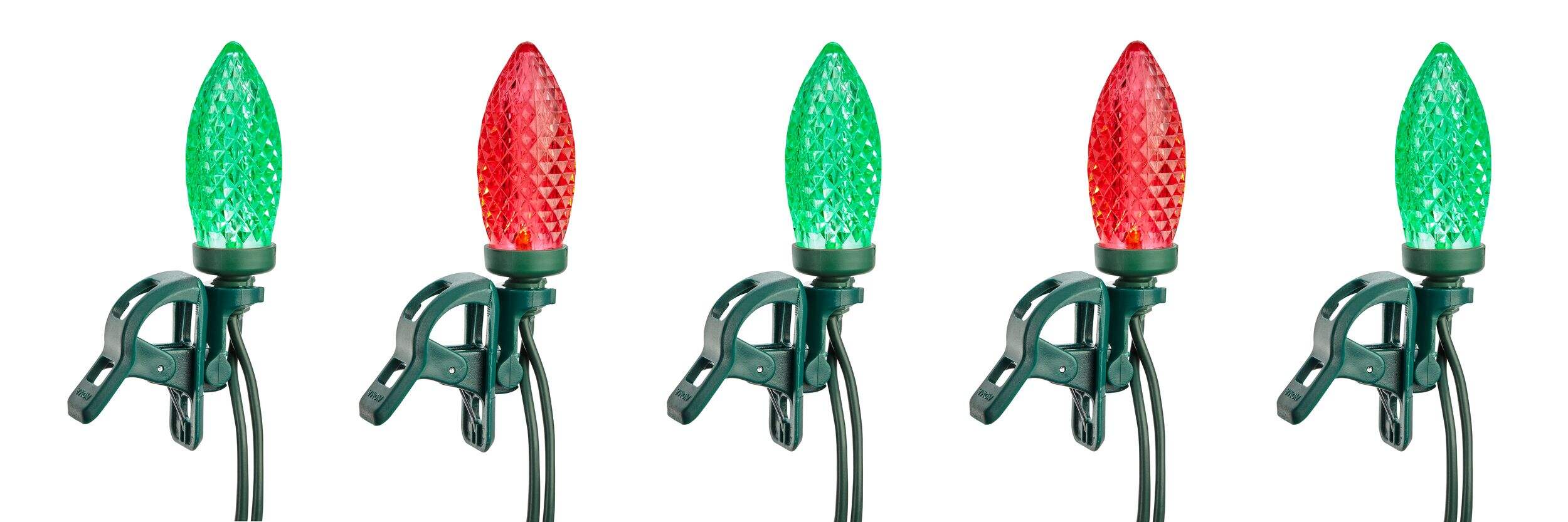 NOMA Quick-Clip 24 C9 LED Lights, Green/Red CloseUp
