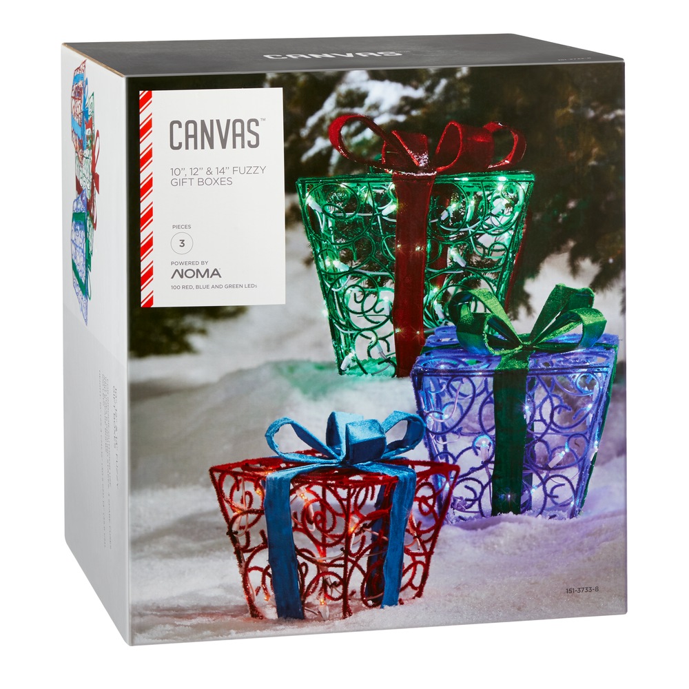 CANVAS Prelit Whimsical Gift Boxes Christmas Decorations, 100 LED