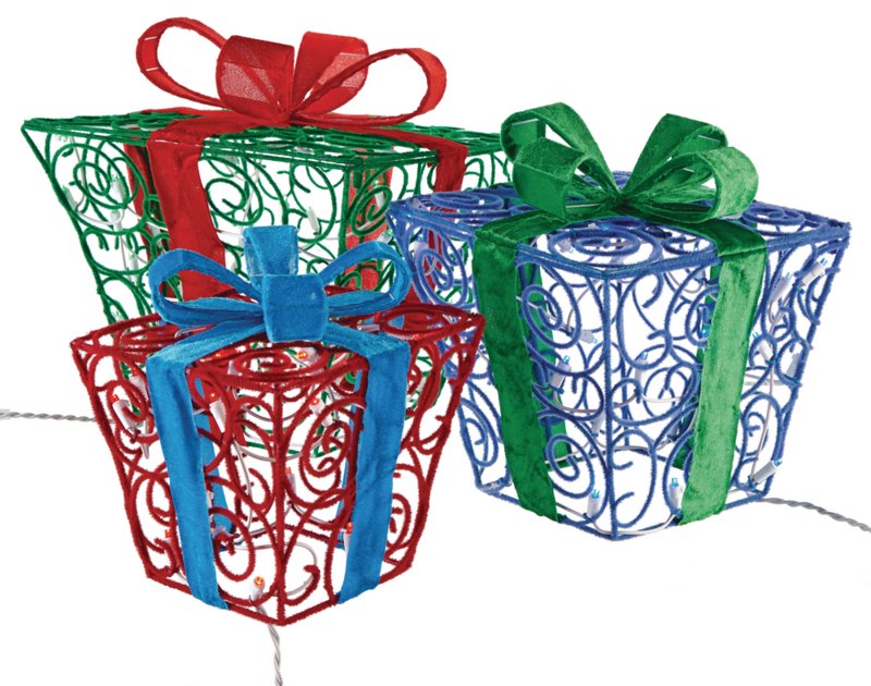 CANVAS Prelit Whimsical Gift Boxes Christmas Decorations, 100 LED