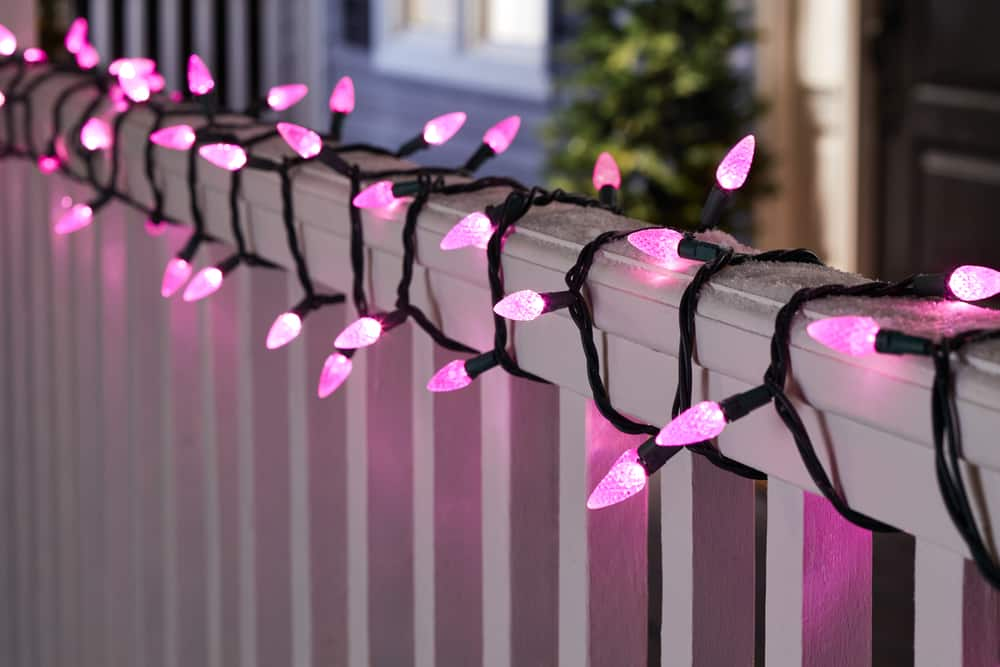 led christmas lights pink