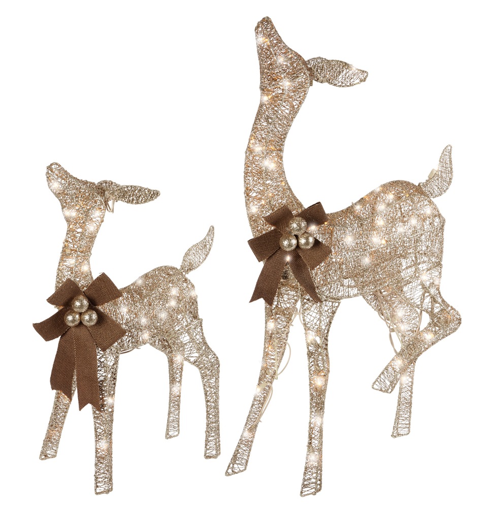 NOMA PreLit Gold Glitter Deer, 2pk Canadian Tire