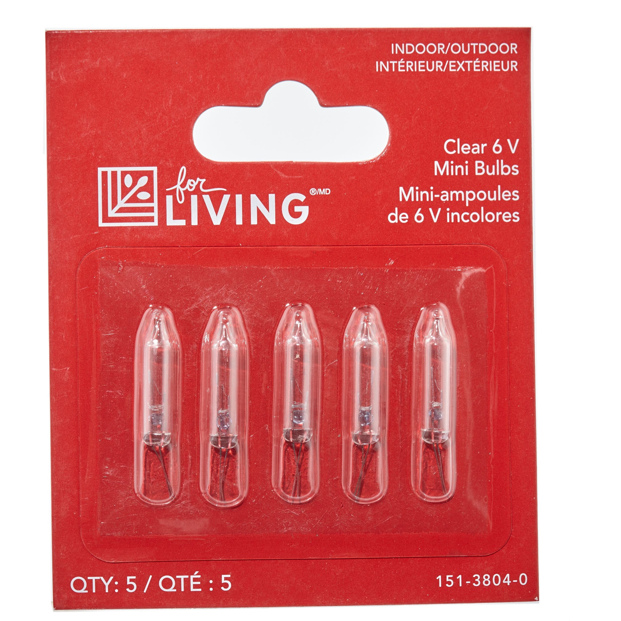 For Living Mini Christmas Lights Replacement Bulbs 6V, 5 Incadescent
