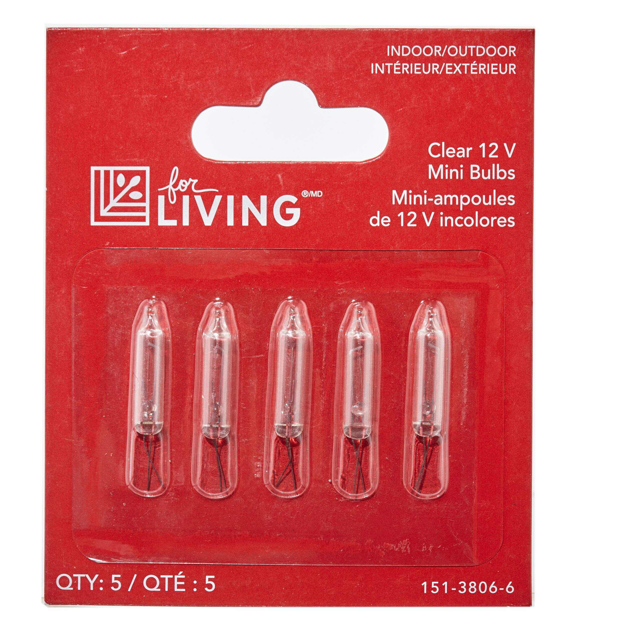 For Living Christmas Mini Replacement Bulbs, 12V Clear Front_Flat