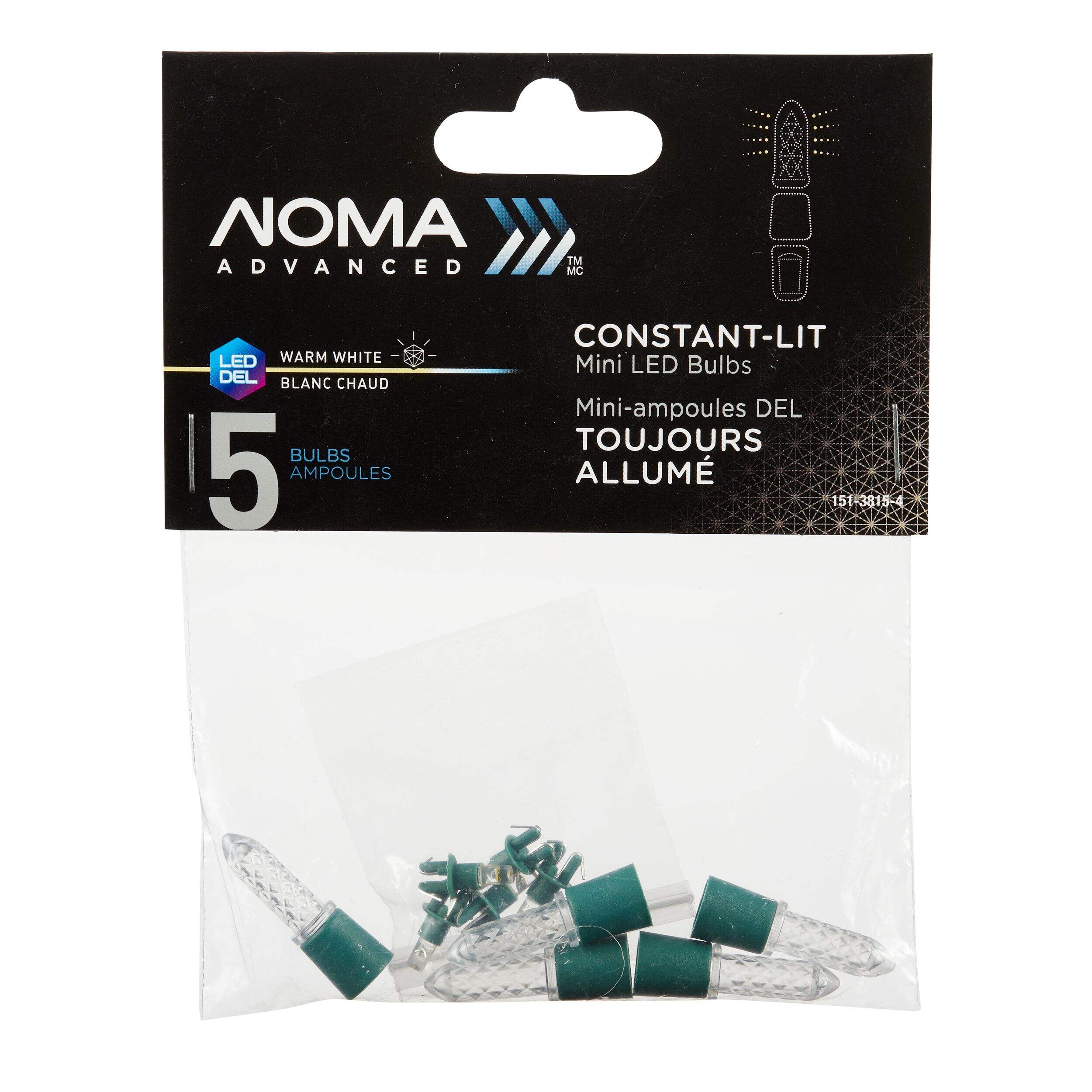 NOMA Platinum Mini LED Replacement Bulbs, Assorted, 5-pk Front_Flat