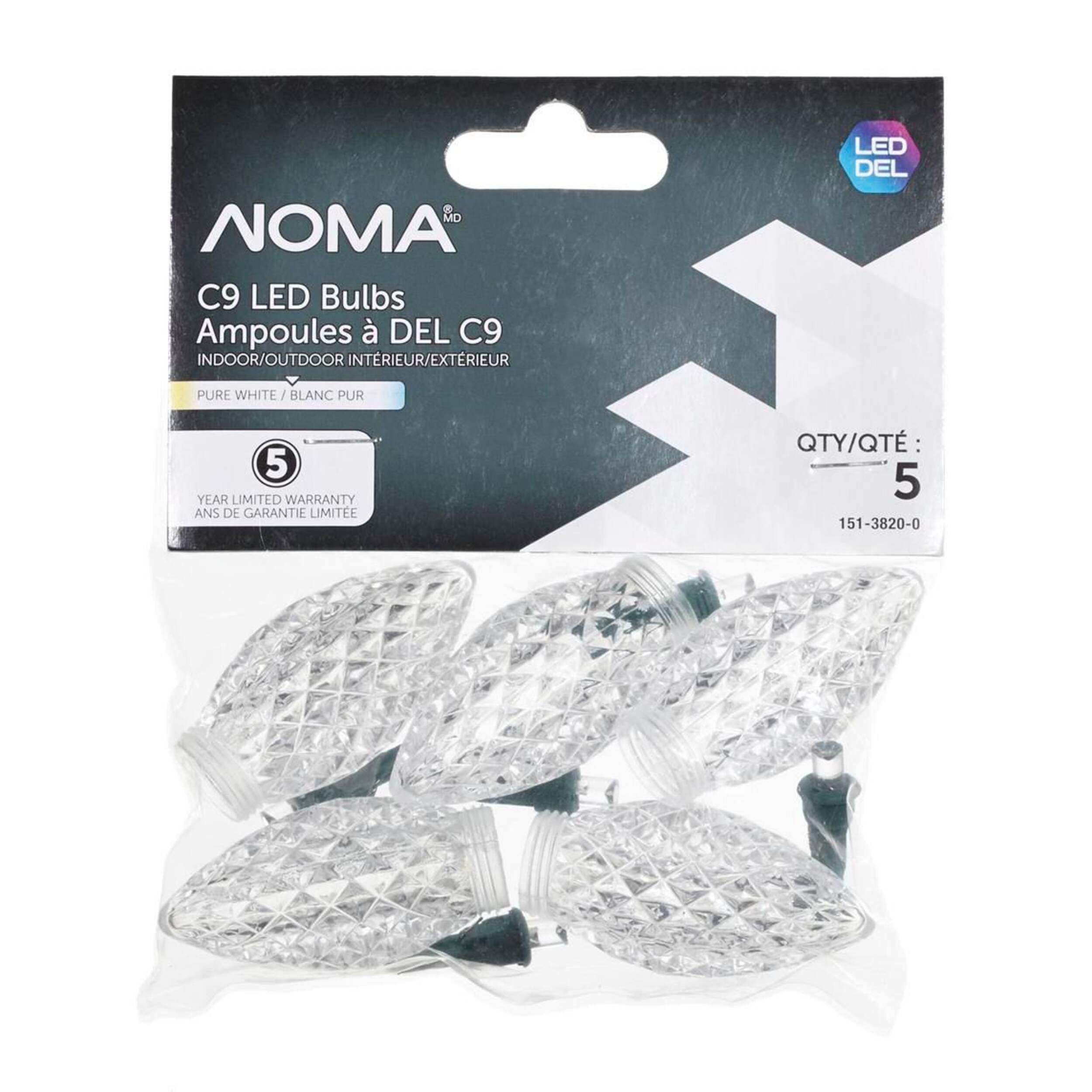 NOMA Replacement C9 Christmas Light Bulbs, Assorted, 5pk Canadian Tire