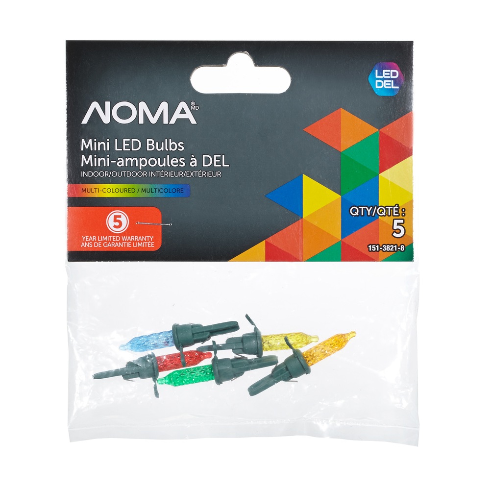 NOMA Replacement Mini LED Christmas Light Bulbs, Assorted, 5pk